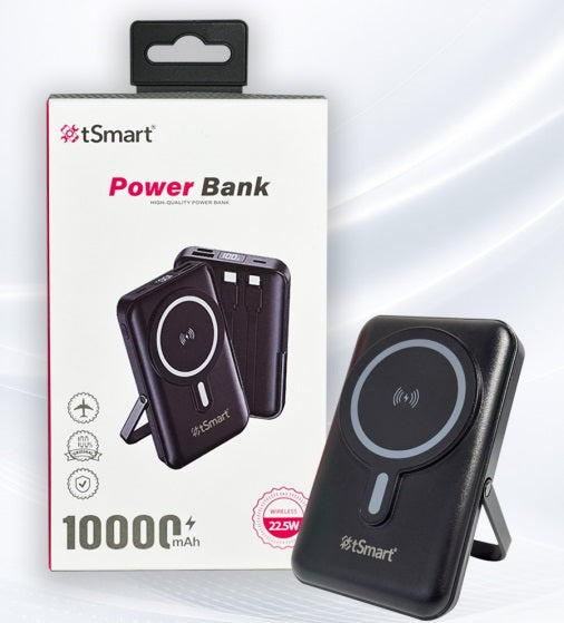 tSmart Power Bank 10000mAh WIRELESS  PD22.5W With Cables